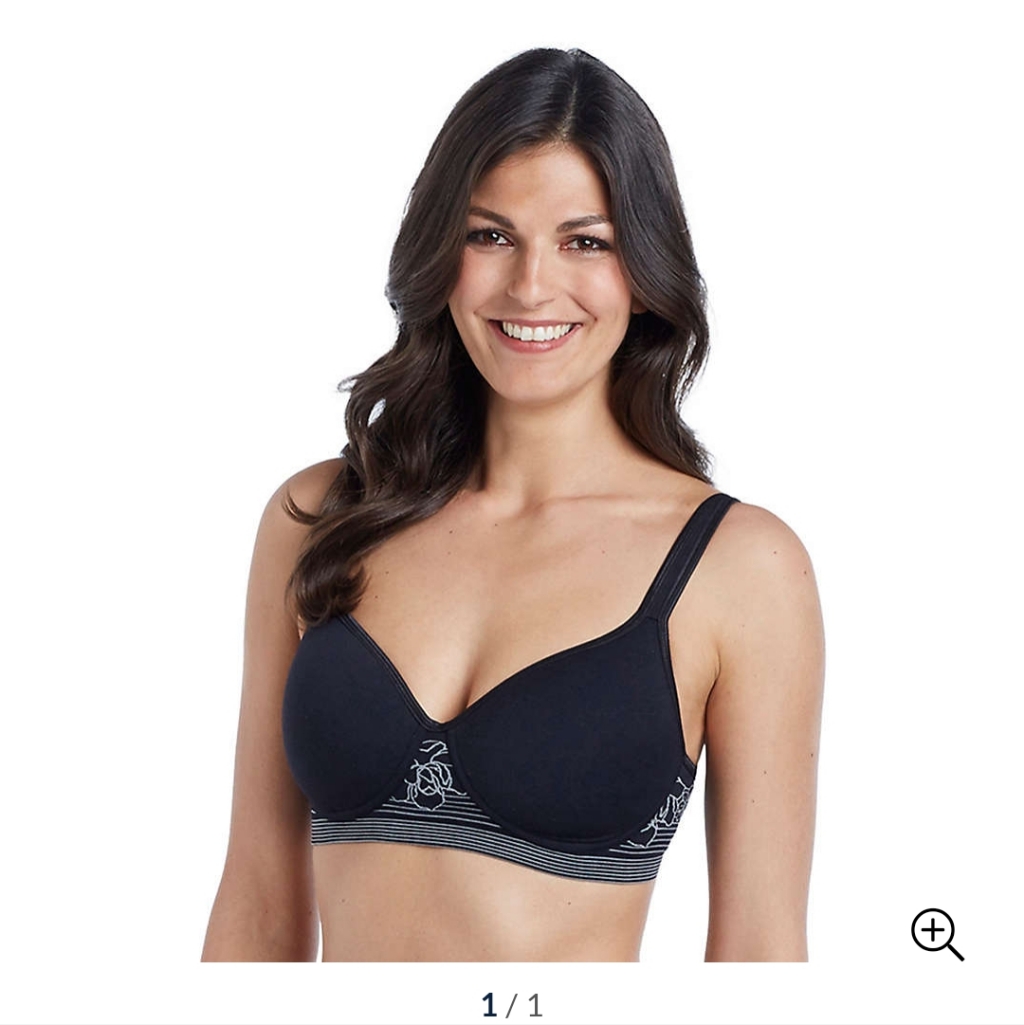 Ellen Tracy Seamless Curves Floral Wireless Bra 38d